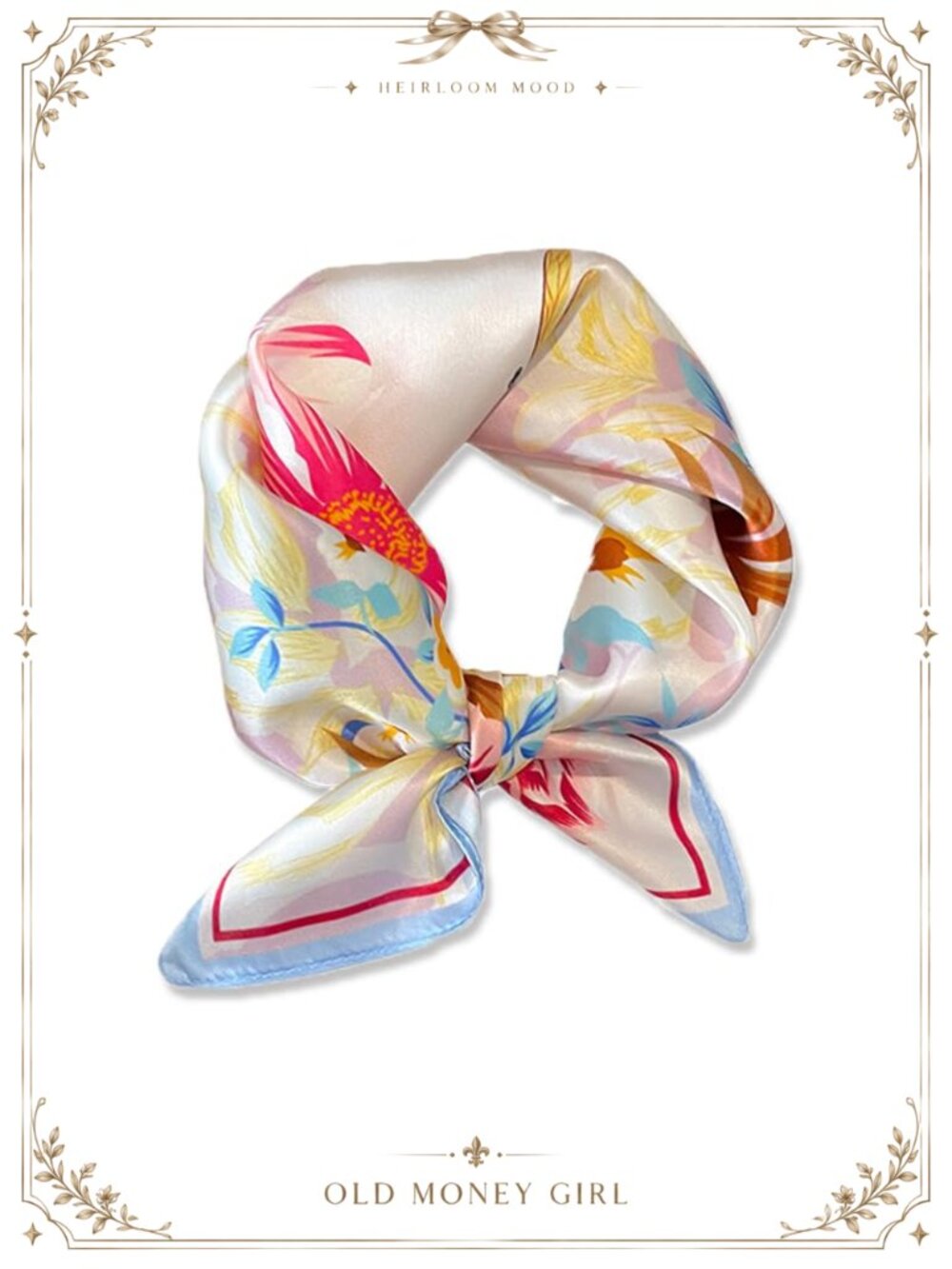 100% Mulberry Silk Neck Scarf 21x21 Lightweight Small Square Neckerchief